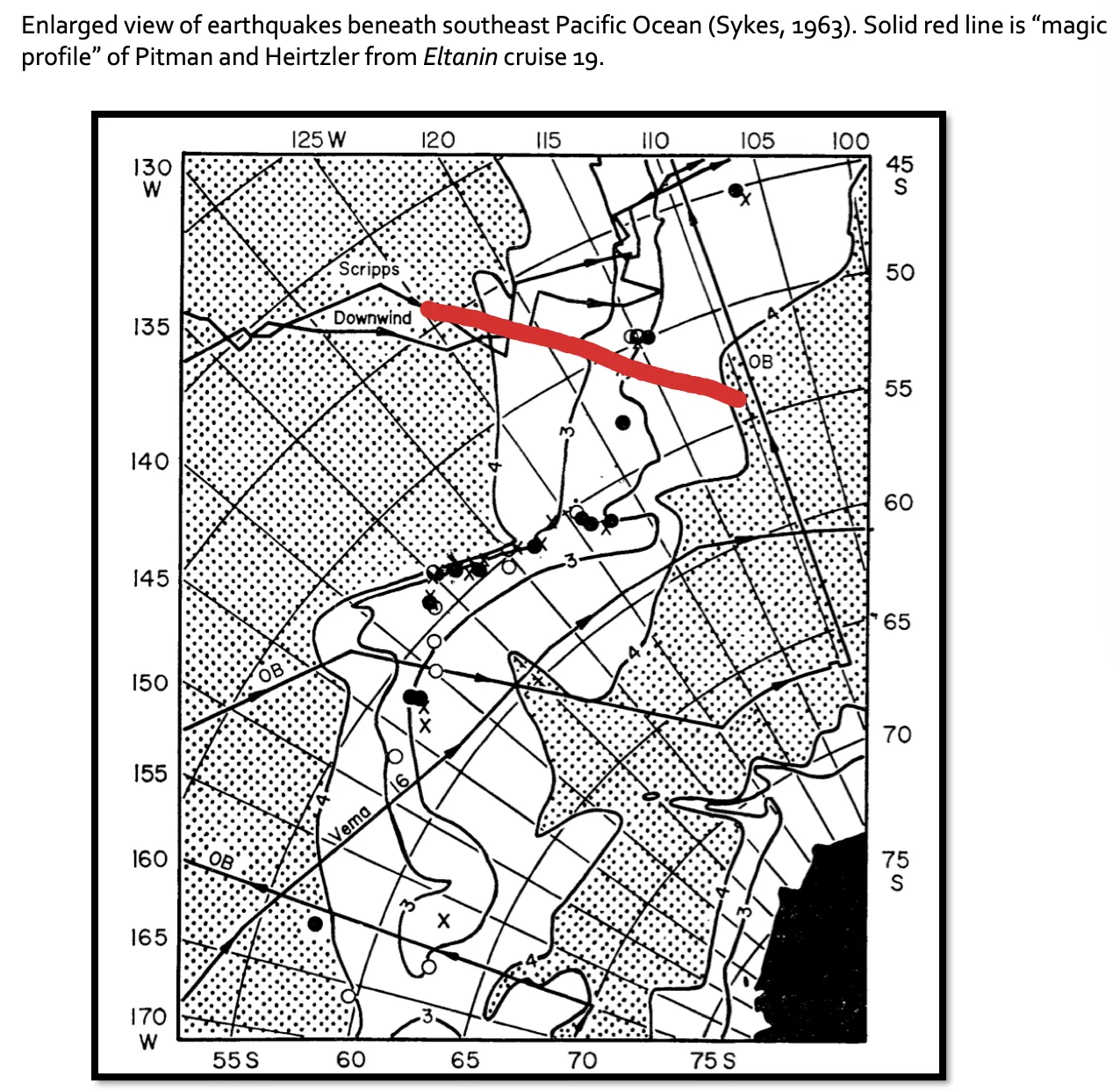 earthquakes beneath southeast Pacific Ocean 