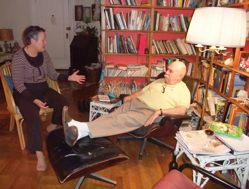 My wife Maj Britt in a discussion with Walter
